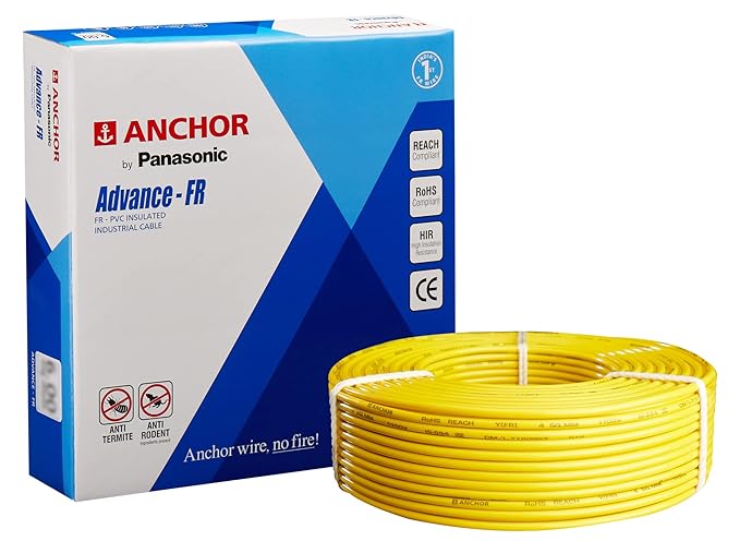 Anchor By Panasonic Advance FR Electrical wire 90 metres [0.75 sq. mm, Yellow]